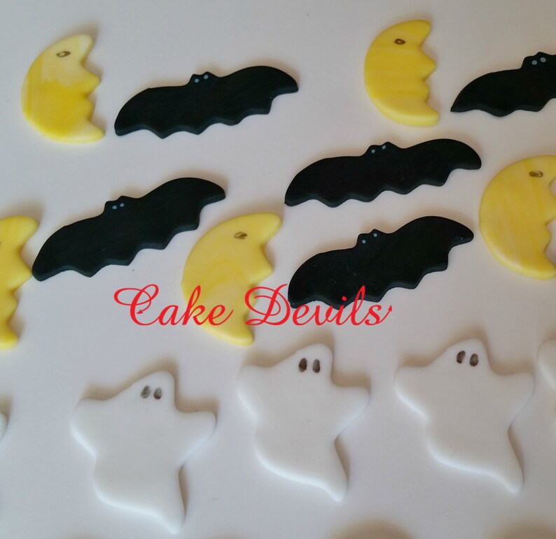 Halloween Fondant Cupcake Toppers Skull Topper Fondant Etsy