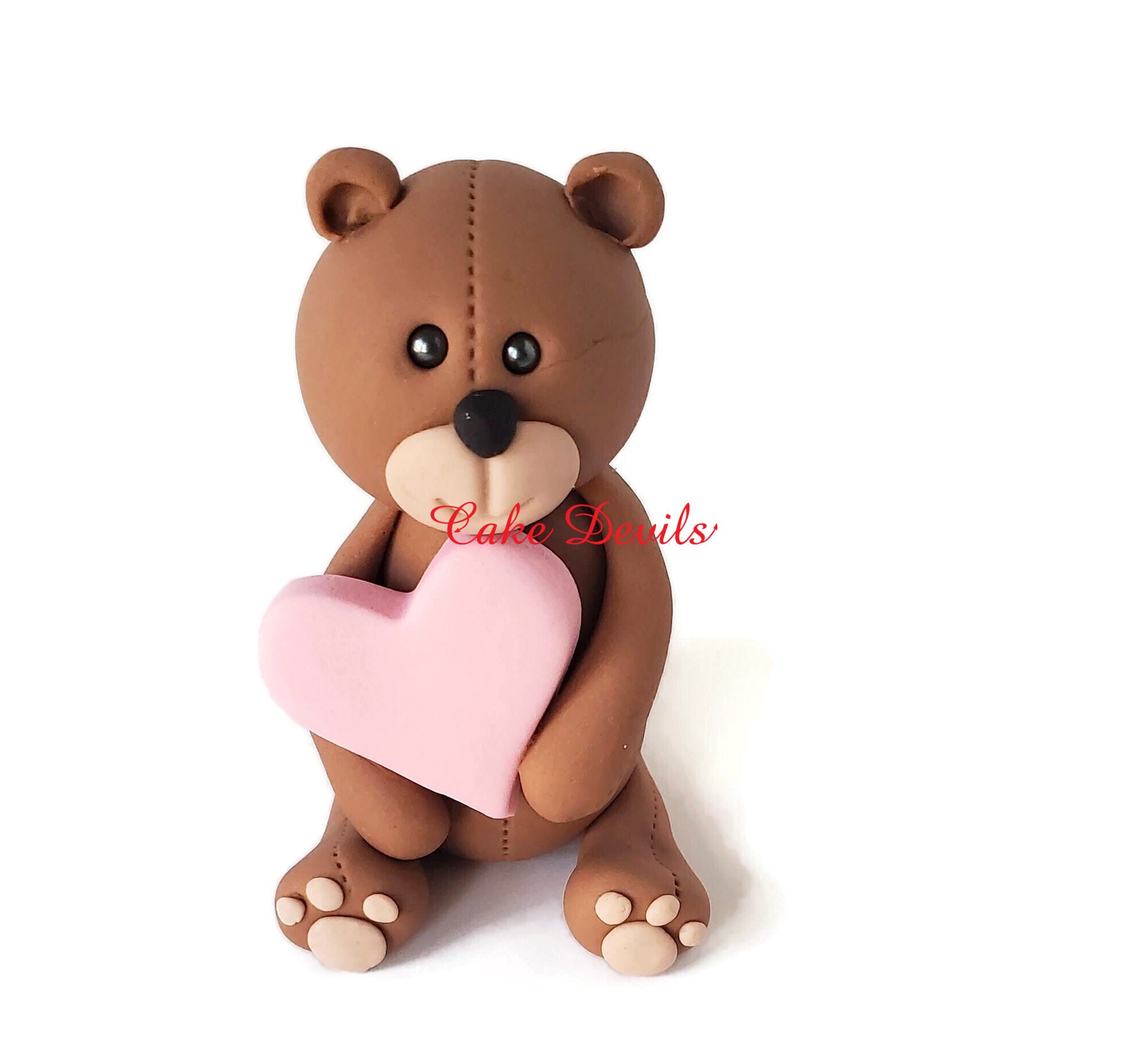 Fondant Teddy Bear Sleeping On Moon And Bear Holding Heart Etsy 日本