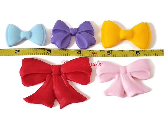 1 dozen Fondant Bows, Handmade Edible small fondant bow cake toppers, perfect for Cake Decoration, Cake Pops, Cupcakes, and Mini Cupcakes! Il_570xn