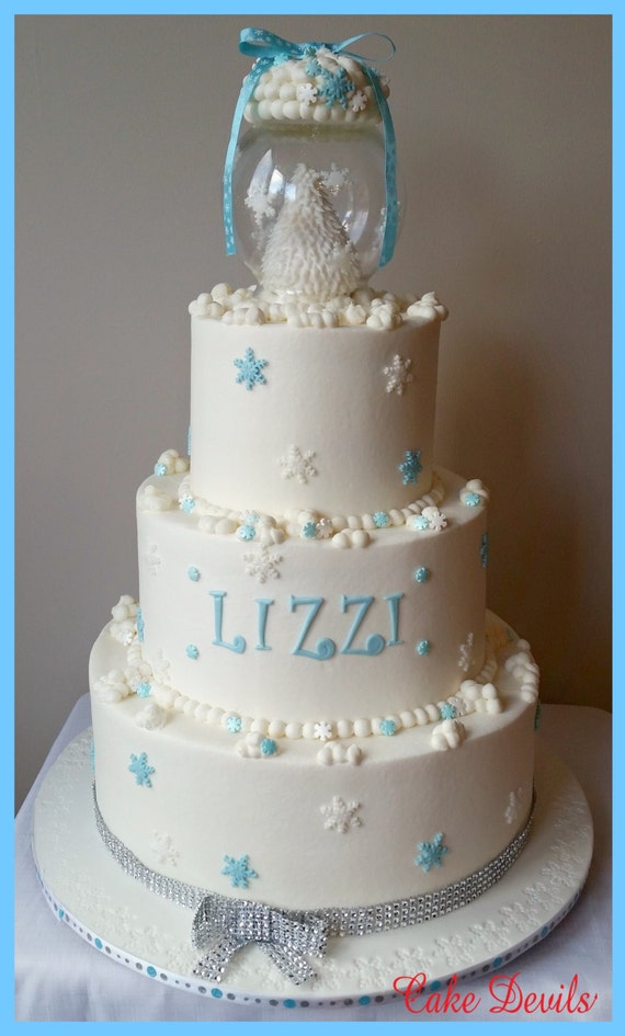 Snowy Tree Fondant Cake Topper Snowflake Fondant Cake Etsy