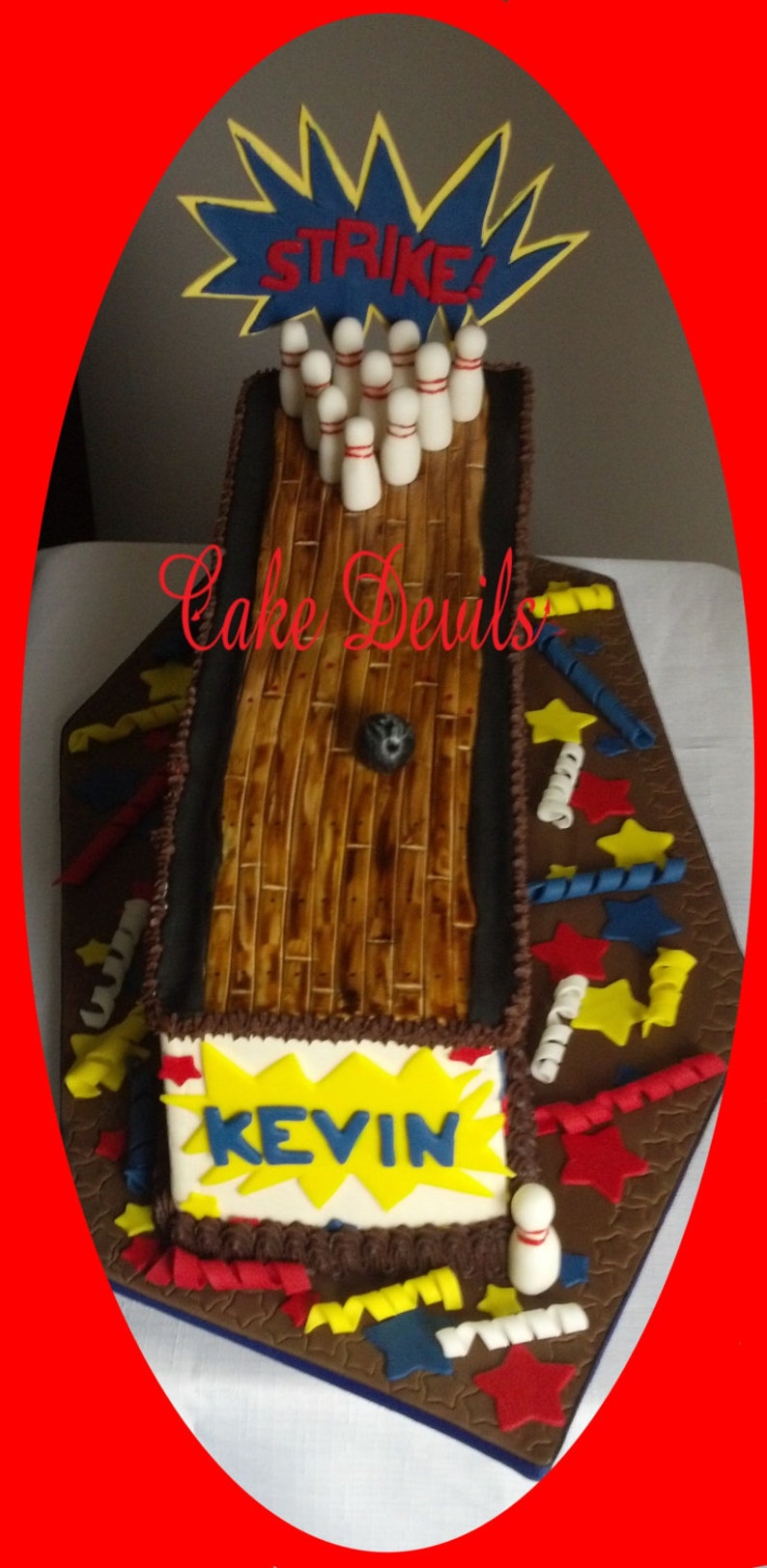 Bowling Cake Toppers Fondant Bowling Theme Cake Topper Kit Etsy