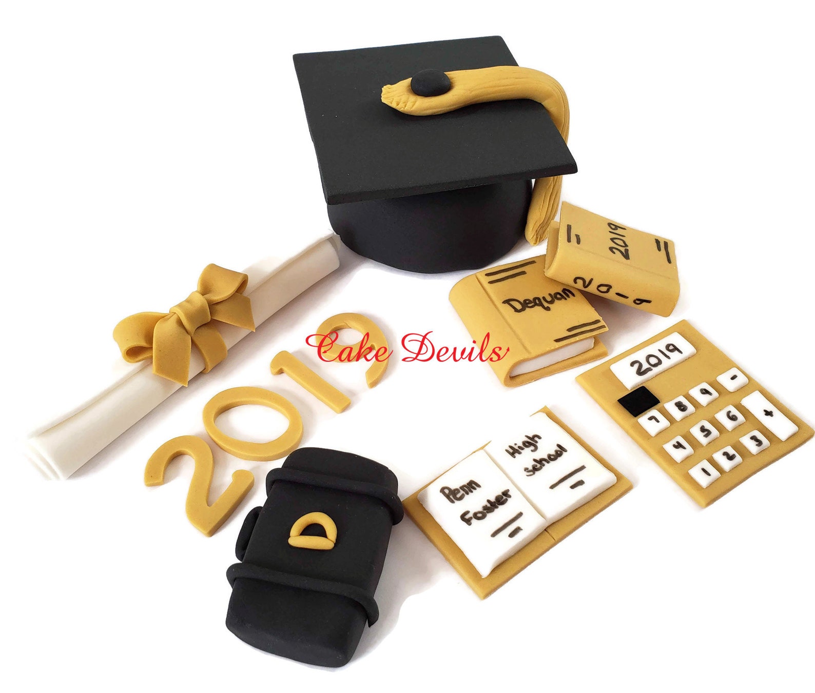 Graduation Cake Kit Fondant Graduation Toppers Handmade Etsy