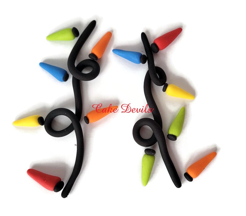 Fondant String Light Cake Decorations and Cake Toppers, Christmas ...