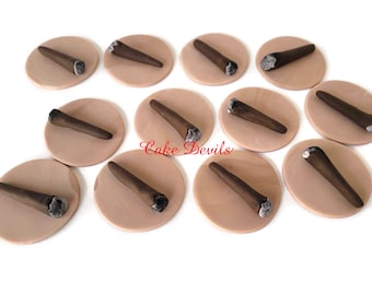 Adornos para cupcakes con fondant, porro enrollado, marihuana, 420, porro enrollado, decoraciones comestibles para tartas, fondant de marihuana, comestible