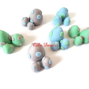 Fondant Dinosaur Eggs Cake Toppers, handmade edible Unhatched Dinosaur Egg Cake Decorations, Baby Dinosaurs