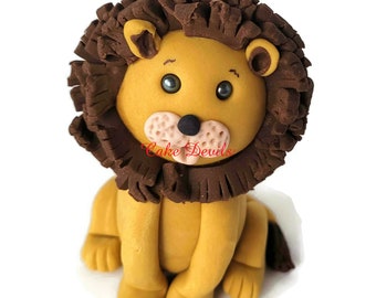 Fondant Lion, Lion Cake Topper, King of the Jungle, Birthday Party Cake, Lion Cake Decorations , handmade edible, Lion Birthday Party