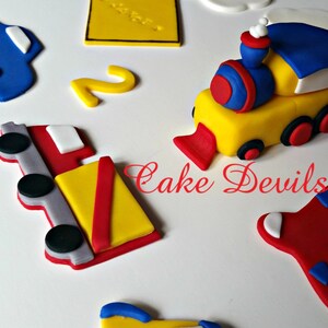 Transportation Fondant Cake Topper Kit Train Cake Topper, Plane, Truck, Train, Car Cake Decorations, Handmade Edibl image 5