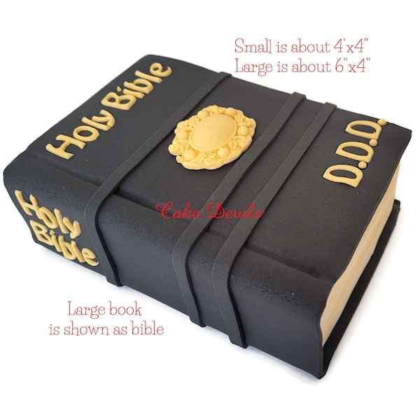 Fondant Holy Bible, LARGE Book Cake Topper, Cake Decorations, Handmade, Priest, Baptism, Communion, Christening