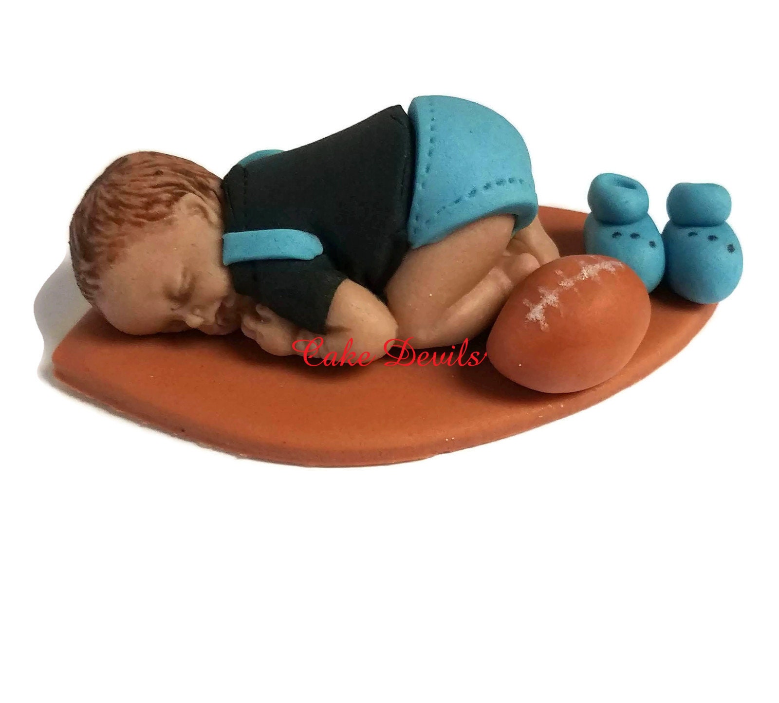 Edible Fondant Baby Decorative Cake Topper Baby in a Shell among Pearls; Sweet Art Atelier
