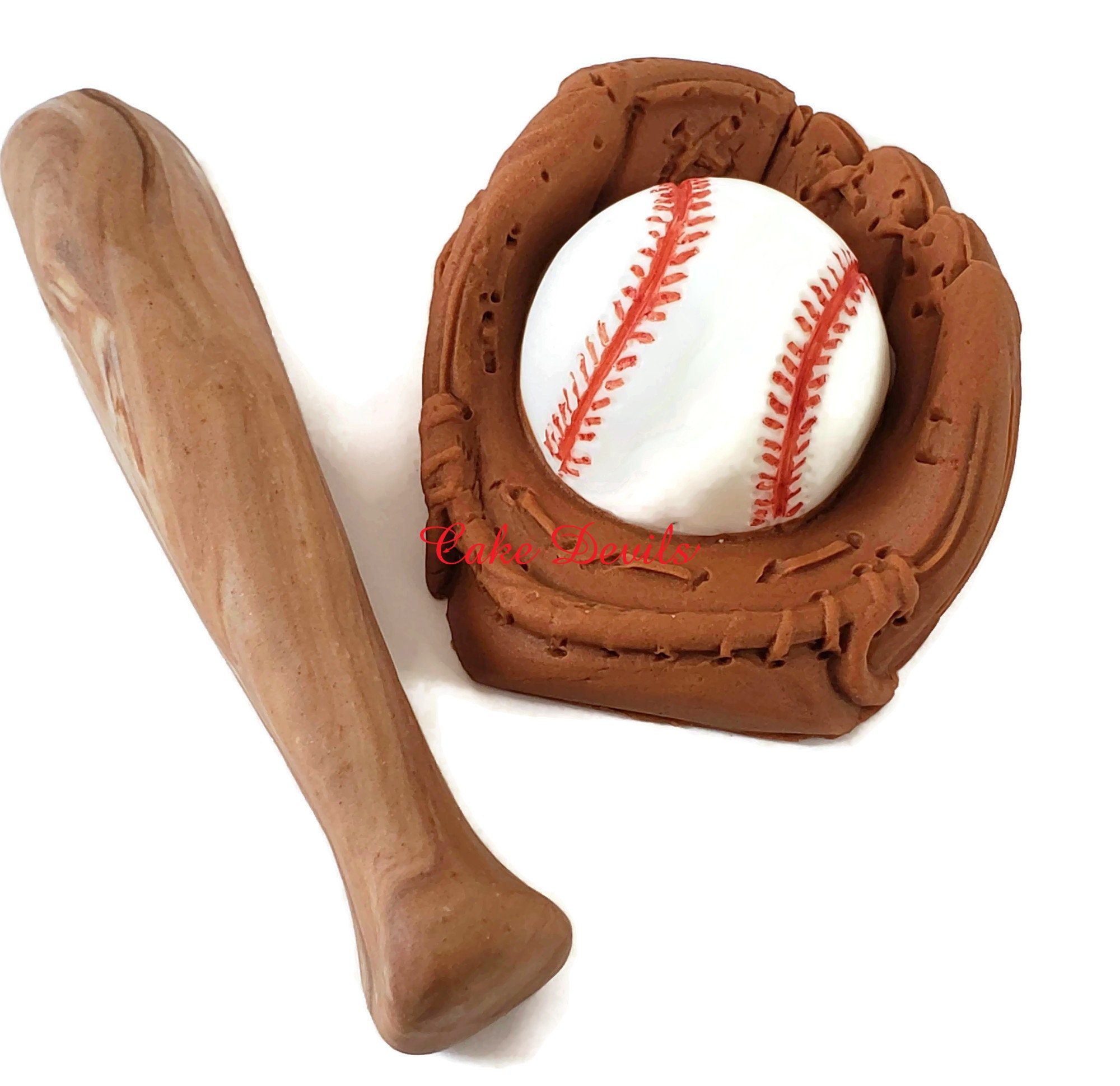 Fondant Baseball Cake Toppers Baseball Bat Baseball Glove Etsy