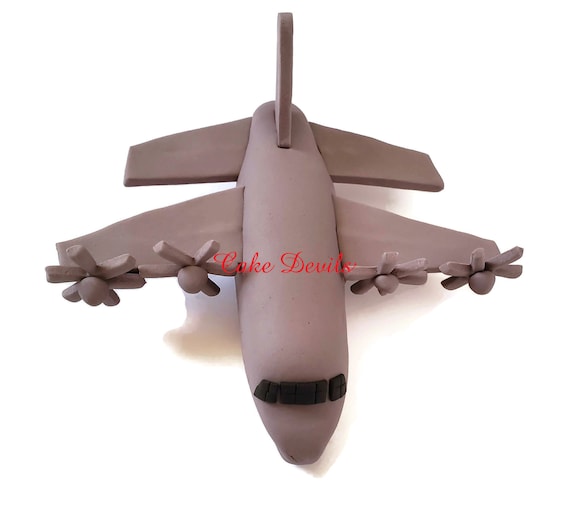 Military Aircraft Fondant Cake Topper, C130 Plane, Military retirement