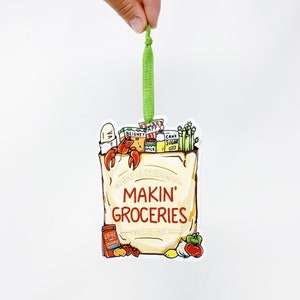 Makin' Groceries Ornament - New Orleans Christmas, Kristin Malone, Southern Artist, NOLA, New Orleans Ornament, Christmas Tree Ornament