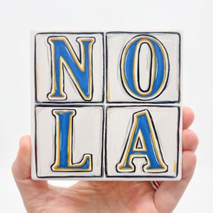 NOLA Tiles Stone Coaster- Home Malone New Orleans, Soaker Stone, The Big Easy, NOLA Art, French Quarter, Crescent City, Louisiana Decor