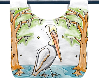 Pelican Cypress Baby Bib, Home Malone, New Orleans, Baby Shower Gift, Cute, NOLA Baby Gender Neutral, Coastal Baby, Louisiana State Bird