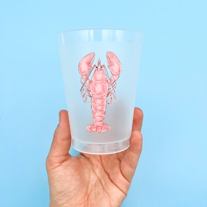 Conjunto de Copos para Festa de Lagosta Costeira - Home Malone, Arte de Nova Orleans, Copos de Plástico, Lembrancinha de Festa, Festa na Piscina, Cozido de Frutos do Mar, Conjunto de Copos Foscos, Churrasco