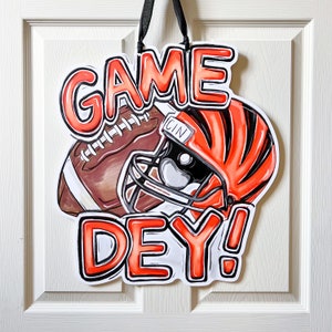 Ohio Game Dey Door Hanger: Outdoor Door, Home Malone, New Orleans Art, Cincinnati Ohio, NFL, Football, Burrow, Tiger, Wildcat