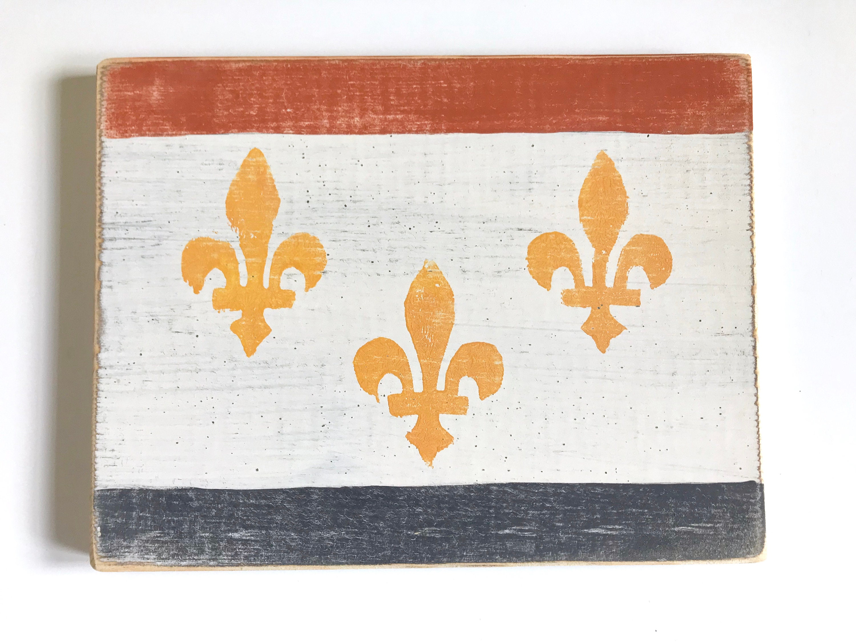 Flag of New Orleans Wood Sign New Orleans Art NOLA Art Etsy