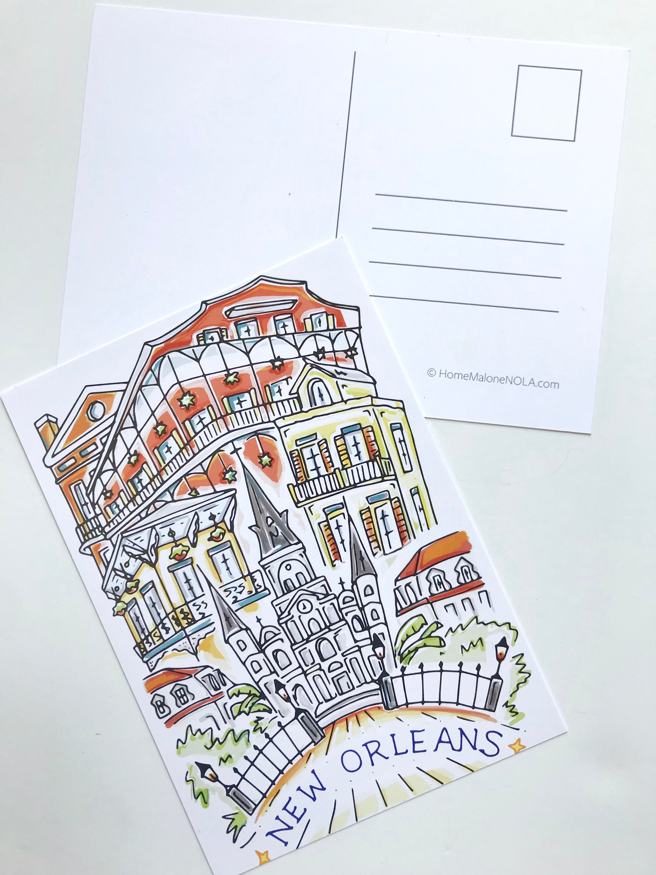 New Orleans Art Printed Art Engage Postcard Set Stationary