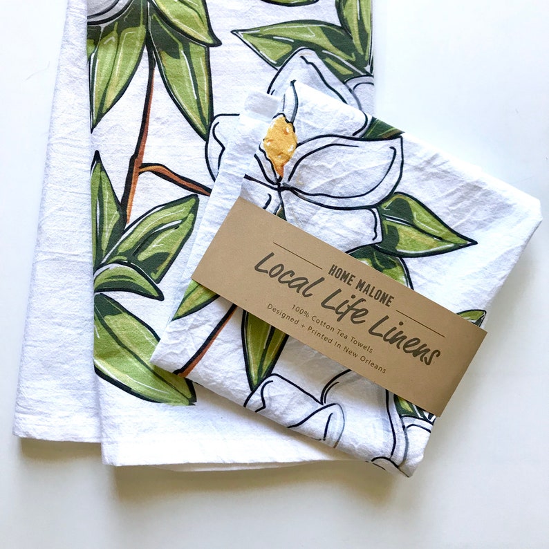 Magnolia Dish Towel New Orleans Art Local Life Linens