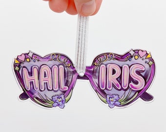 Ornement de lunettes de soleil Iris - New Orleans Art, Made In USA, Hail Iris, Krewe of Iris, Mardi Gras Ornament, ornement de lunettes de soleil