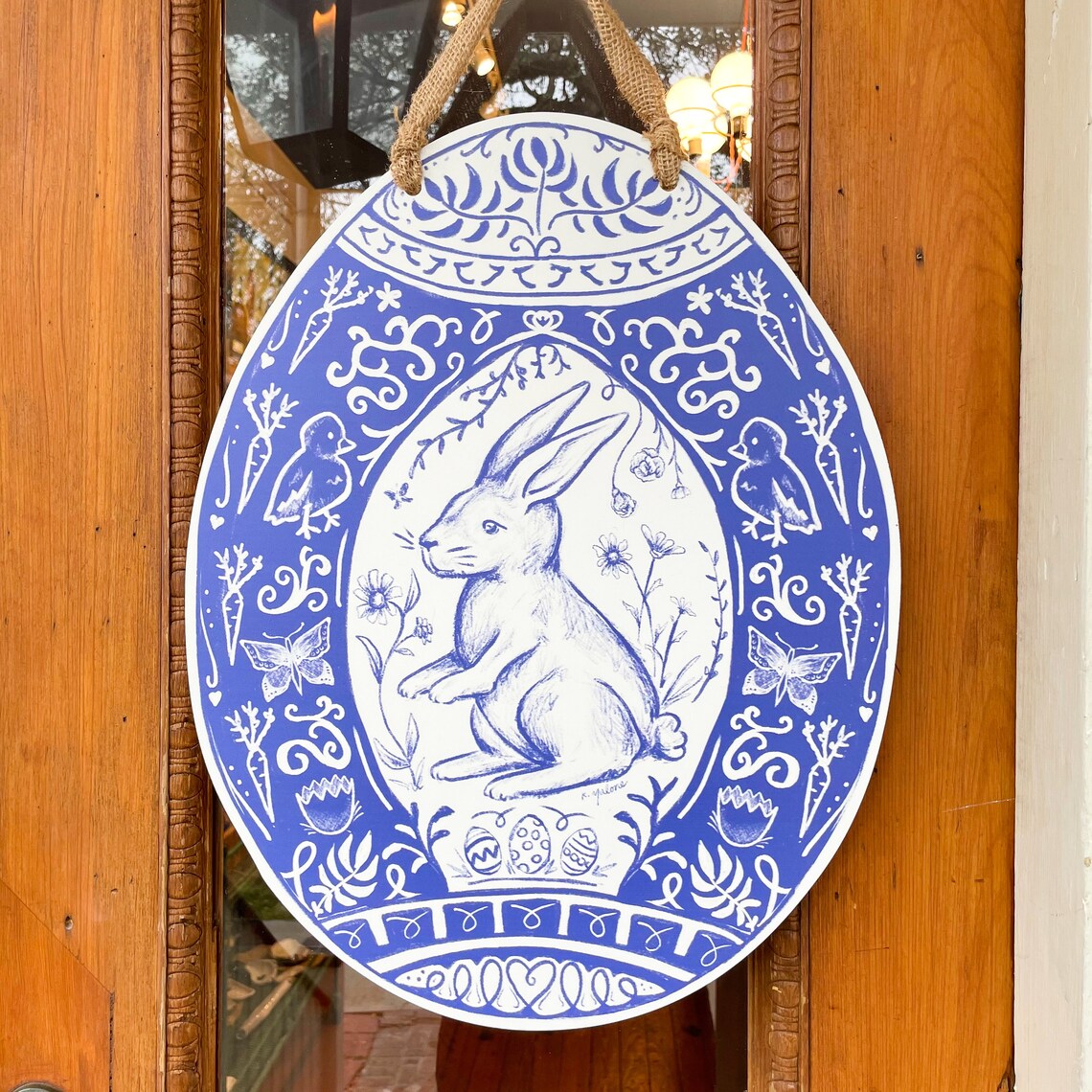 Chinoiserie Easter Egg Door Hanger main image 1