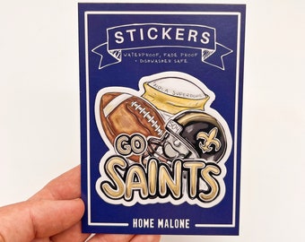 Go Saints Sticker: New Orleans Sticker, Southern Sticker, Home Malone, New Orleans Art, Who Dat, NFL Saints, superdome, fleur de lis