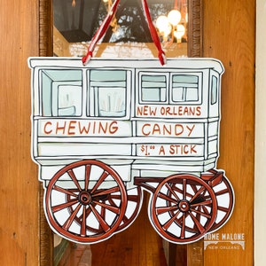 Roman Candy Door Hanger - Home Malone, Kristin Malone, New Orleans Chewing Candy, Louisiana Artist, New Orleans Artist, Waterproof Hanger
