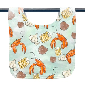 Crawfish Boil Baby Bib, Home Malone, New Orleans, Baby Shower Gift, Cute, NOLA Baby Gift, Coastal Baby, Lobster, Seafood Boil, Corn, Potato