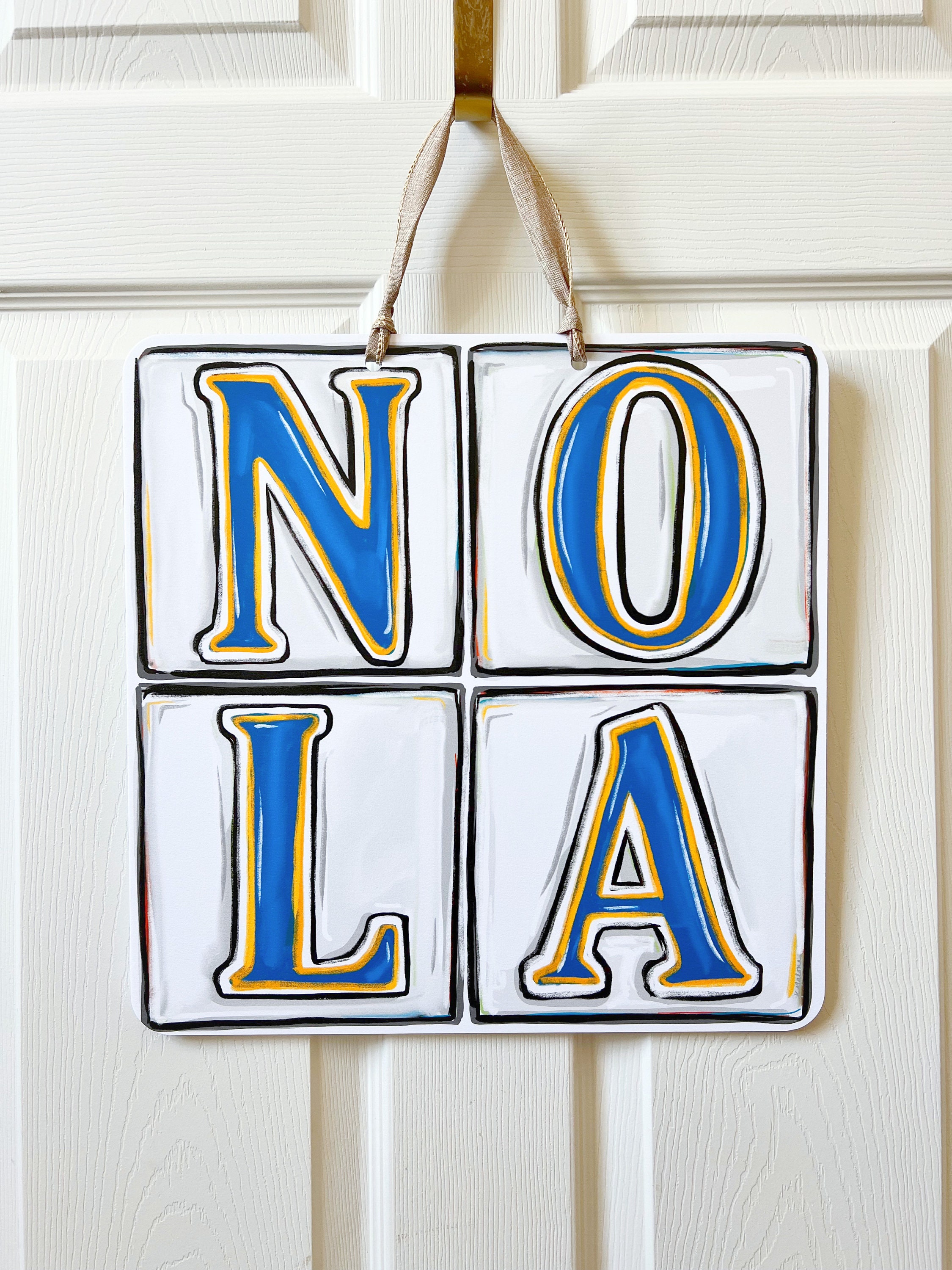 NOLA Street Tiles Door Hanger-home Malone, New Orleans, Made in USA