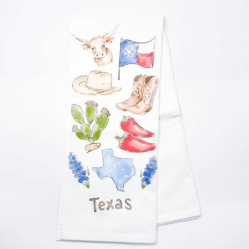 Home Malone Texas Icons Tea Towel - Thumbnail 5