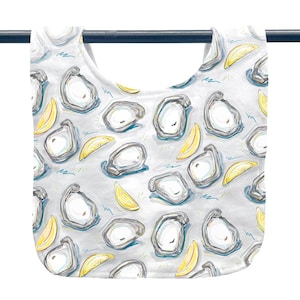 Oysters Baby Bib, Home Malone, New Orleans, Baby Shower Gift, Cute, NOLA Baby Gender Neutral, Coastal Baby, Half Shell, Lemon, Burp Cloth