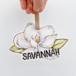 Savannah Magnolia Ornament - Southern Christmas Ornament, New Orleans, Pretty White Magnolia Flower, Christmas Gift, Floral Christmas, GA