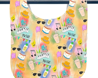 Jazz Fest Baby Bib- Home Malone, New Orleans, Baby Shower Gift, Cute, NOLA Baby Gender Neutral, Fest Baby, Spring Baby