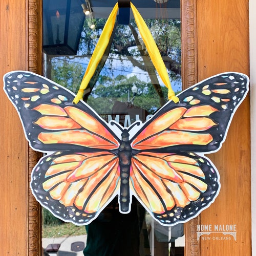 Monarch Butterfly Door Hanger Home Malone Spring Door Etsy