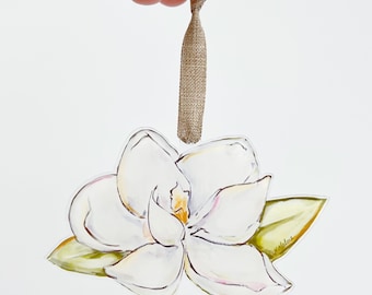 Magnolia Acrylic Ornament - New Orleans Art, Made In USA, southern ornament, southern magnolia,  NOLA, Home Malone