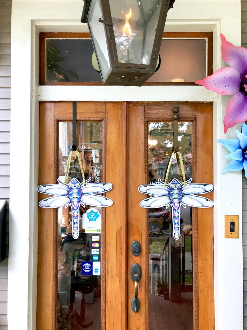 Dragonfly Door Hanger New Orleans Art Weatherproof Door Etsy