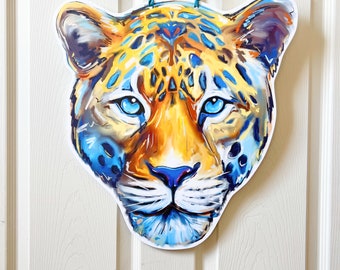 Southern Jaguars Door Hanger: Home Malone, New Orleans Art, Kristin Malone, Baton Rouge, big cat, Southern University, Louisiana Football