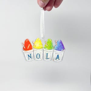 Acrylic NOLA Sno-ball Ornament - Home Malone New Orleans, NOLA Christmas, Sno-ball Ornament, Snowcone, Snowball, Christmas Ornament