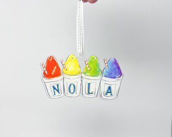 Acryl NOLA Snoball Ornament - Home Malone New Orleans, NOLA Christmas, Snoball Ornament, Sneeuwkegel, Sneeuwbal, Kerstornament