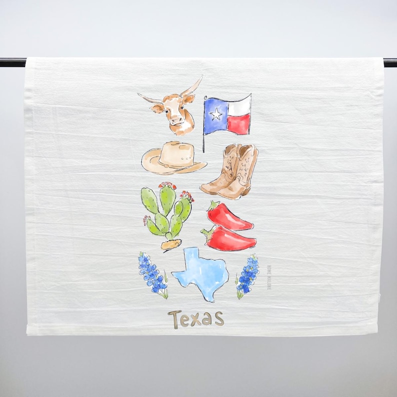 Home Malone Texas Icons Tea Towel - Thumbnail 4