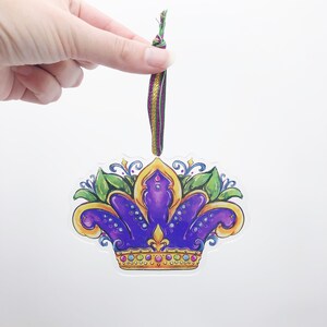 Carnival Queen Crown Acrylic Ornament - Home Malone, Made In Louisiana, New Orleans Mardi Gras Tree, NOLA, King & Queen, Fat Tuesday