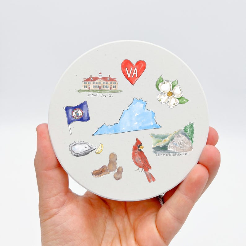 Home Malone Virginia Icons Coaster