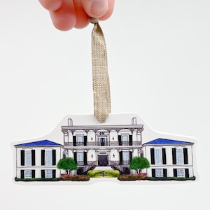Phi Mu House University of Georgia Ornament: Home Malone, New Orleans Artist, Kristin Malone, Rush, Christmas Ornament, Sorority House, UGA