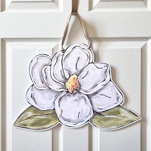 Magnolia Door Hanger: New Orleans Door Hanger, Southern Art, Pretty Door Hanger, Made in New Orleans, New Orleans Art, Wholesale Door Hanger