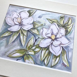 Summer Magnolia Print: New Orleans Art, Magnolia Art, Kristin Malone, Pretty Paintings, Southern Artist, Louisiana Wholesale, Flower Artist