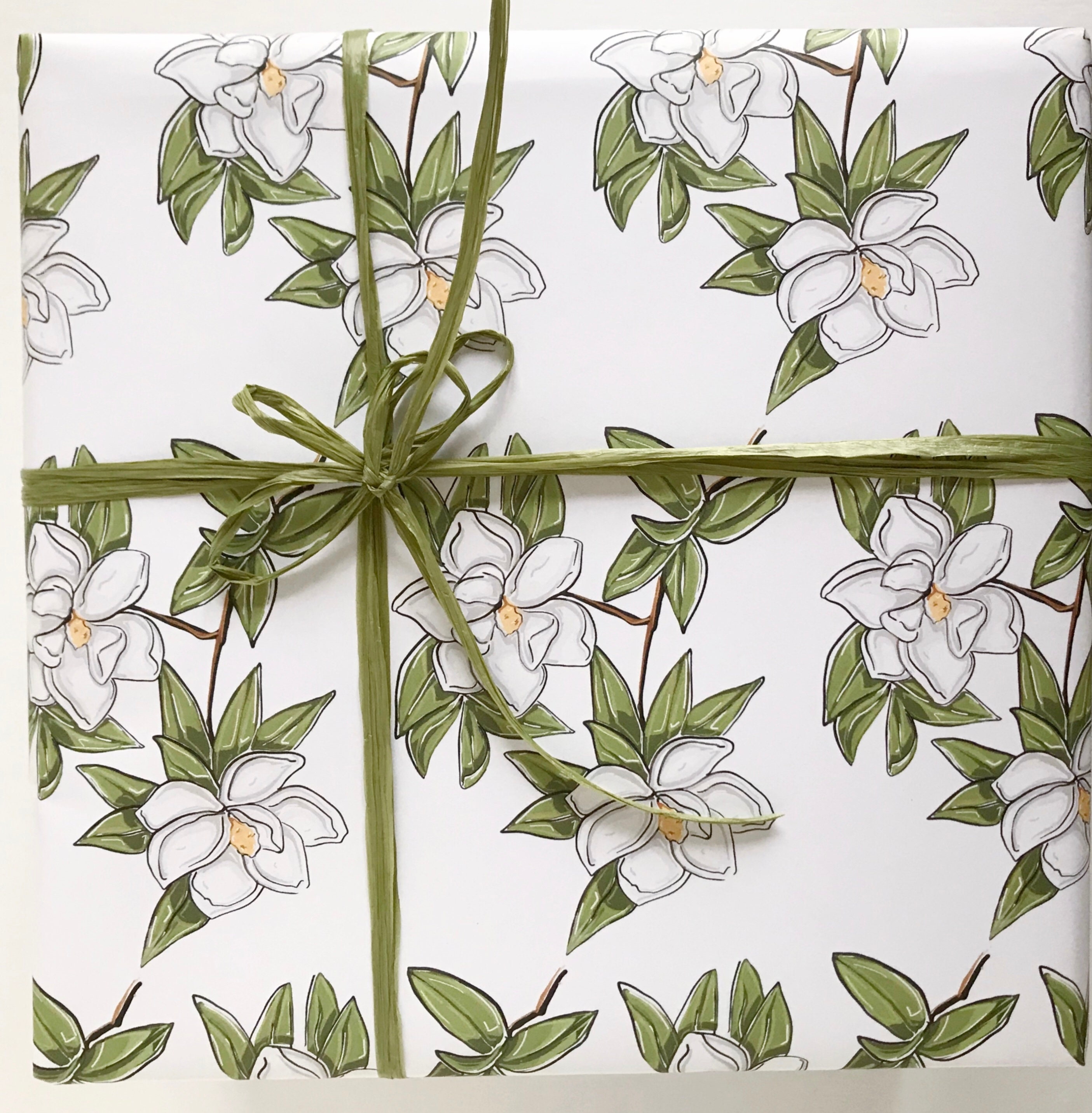 Blush and Sage Green Thistle Flowers Wrapping Paper by Carolinadiazb