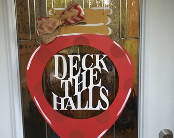Deck the Halls door hanger, deck the halls, christmas door hanger