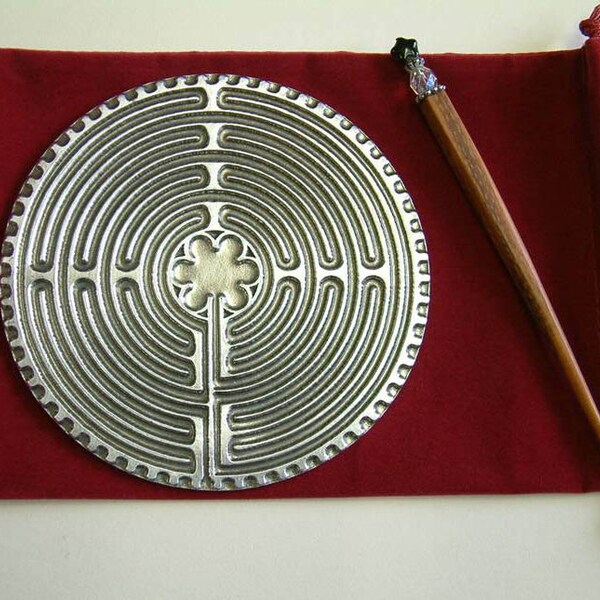 Solid Handcrafted Pewter Labyrinth - Personal Chartres Labyrinth