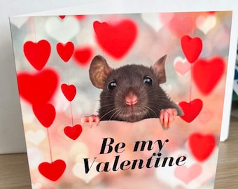 Rat themed Valentines Day card
