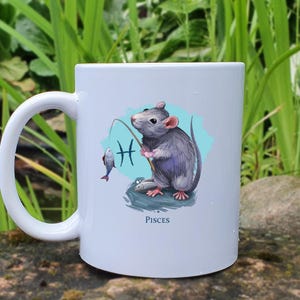 Zodiac Rat mug and coaster set - Pisces